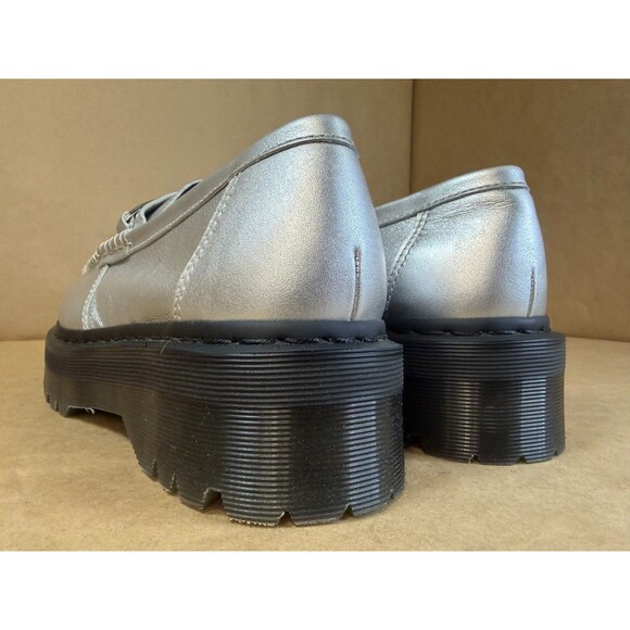 Dr. Martens Penton II Quad Metallic Silver Leather Platform Loafers Sz. M 11/W12